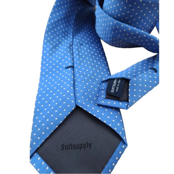 SUITSUPPLY Current Blue Geometric Silk Tie 60"/ 3.2" EC - Picture 7 of 10